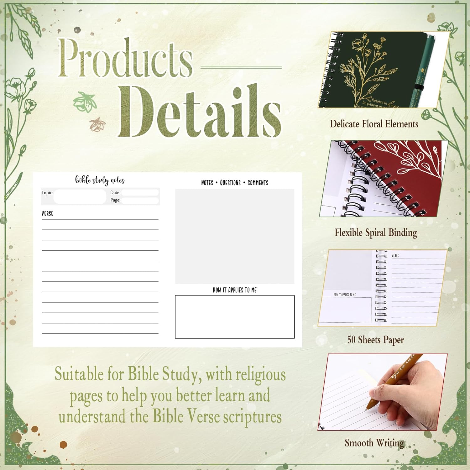 20 Pcs Christian Gift Bible Study Notebook with Notes Christian Pen Aesthetic Religious Journal Church Prayer Notepad Jesus Valentines for Clergy Pastor Sunday School Employee (Retro Color)